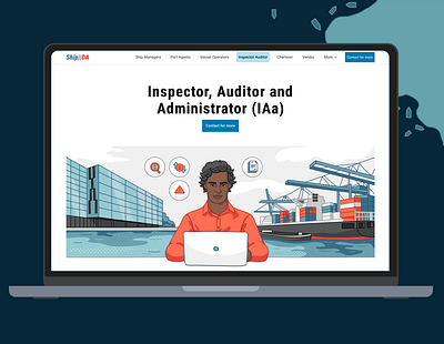 Maritime Tech Service Platform illustration 2d flat graphic design icons illustration man maritime people platform port sea