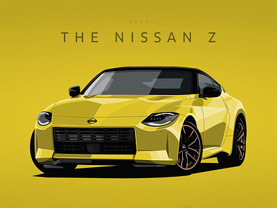 Nissan Z 2023 automotive cars clean design illustration nissanz poster slick vector