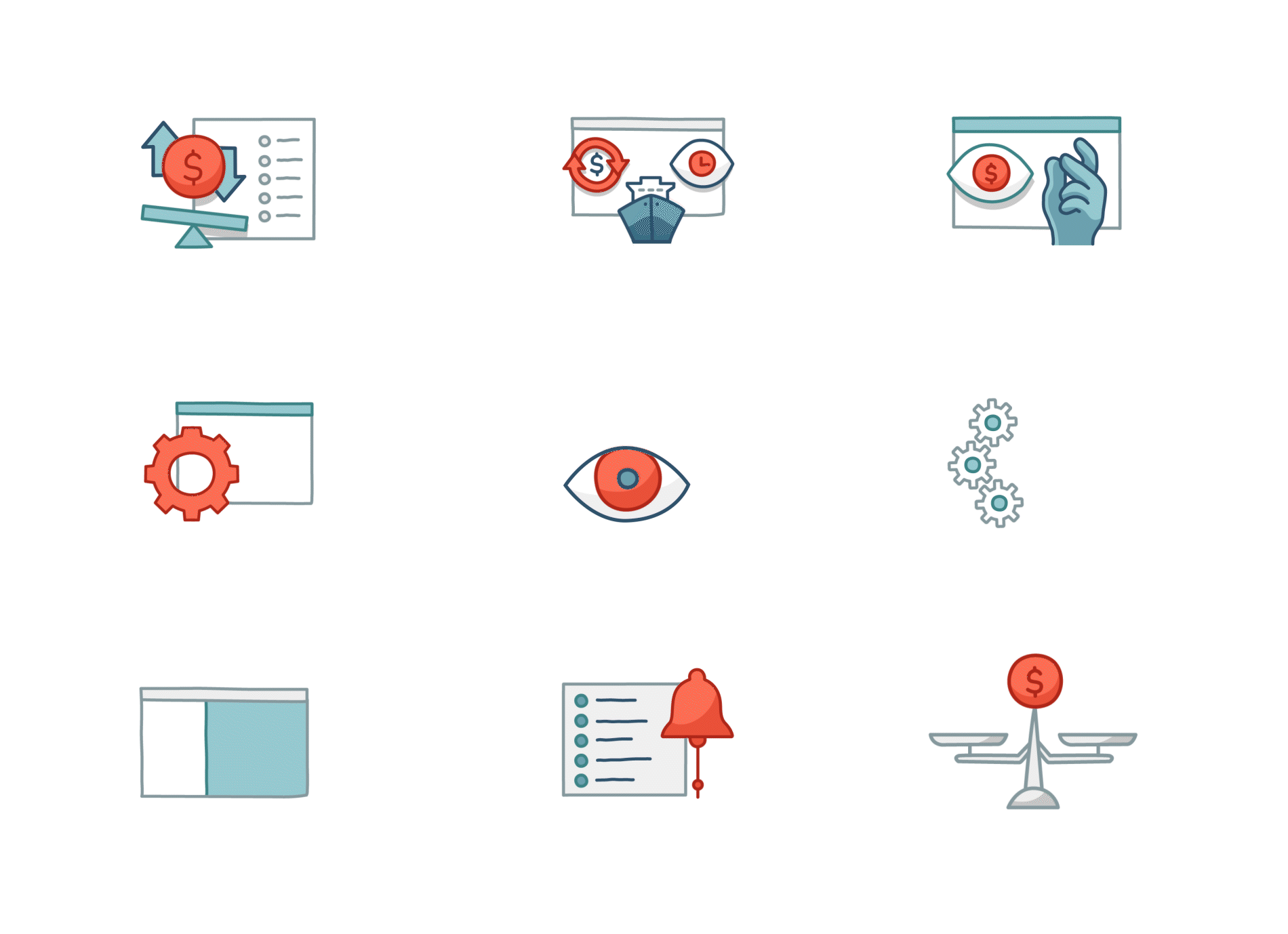 Maritime Tech Service Platform icons 02 2d animation arrow branding design eye flat icons illustration marine platform sea service ship ui