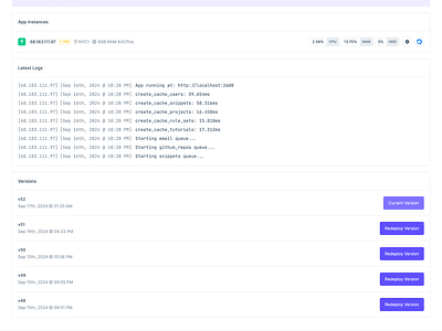 New Push Dashboard dashboard deployment deployments hosting instance logs metrics netlify server servers vercel