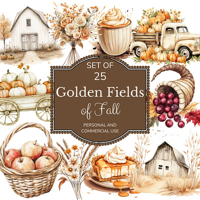 Golden Fields of Fall graphic design