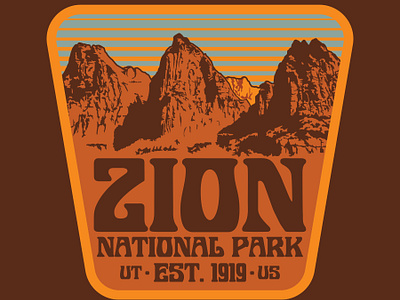 Zion National Park: Three Patriarchs badge design illustration logo national park outdoors patch retro utah utah park vintage wilderness zion zion national park zion utah