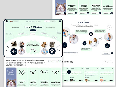 Petcare Landing Page animal cat dog dog lovers health homepage landing page mockup pet pet care pet health pets typography ui ux web design website