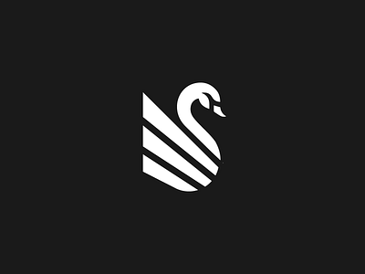 Swan black duck logistics logo minimal simple swan transport white