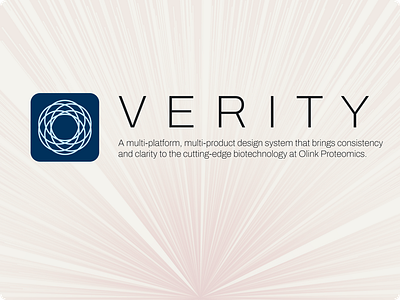 Verity: A design system for cutting edge biotechnology branding design system product design ux design