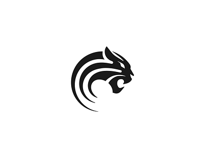 Panther animal black logo minimal negative space panther simple tiger white