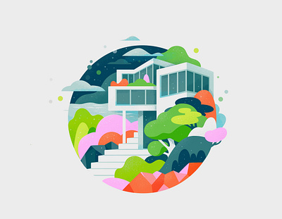 Houses_4 abstract cartoon concept design illustration logo zutto