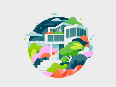 Houses_4 abstract cartoon concept design illustration logo zutto