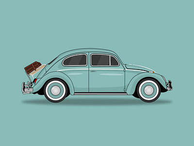 Volkswagen Beetle Vector Illustration animation branding car car vector classic design graphic design icon illustration logo vector vintage volkswagen beetle