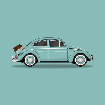 Volkswagen Beetle Vector Illustration animation branding car car vector classic design graphic design icon illustration logo vector vintage volkswagen beetle