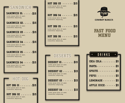 Fast Food Menu branding graphic design ui