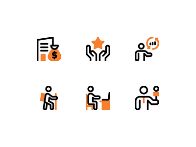 Orange icons building business design icon icons illustration man minimal minimalism minimalist orange star vector