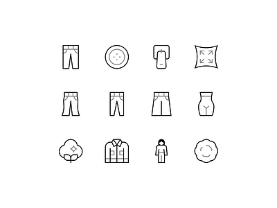 Clothes icons button clothes cotton design icon icons illustration minimal minimalism minimalist pants vector zipper