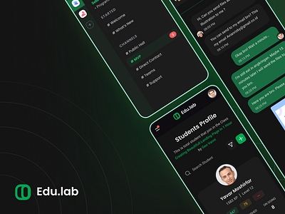 Edu.Lab - Online Learning app design appdesign branding dark designinspiration dribbble edtech education edulab graphic design green greendesign logo mobile app online learning onlinelearning ui ux