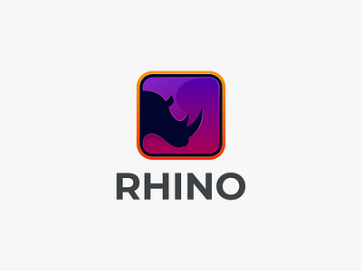 RHINO branding design graphic design icon logo rhino coloring rhino design graphic rhino logo rhino square logo