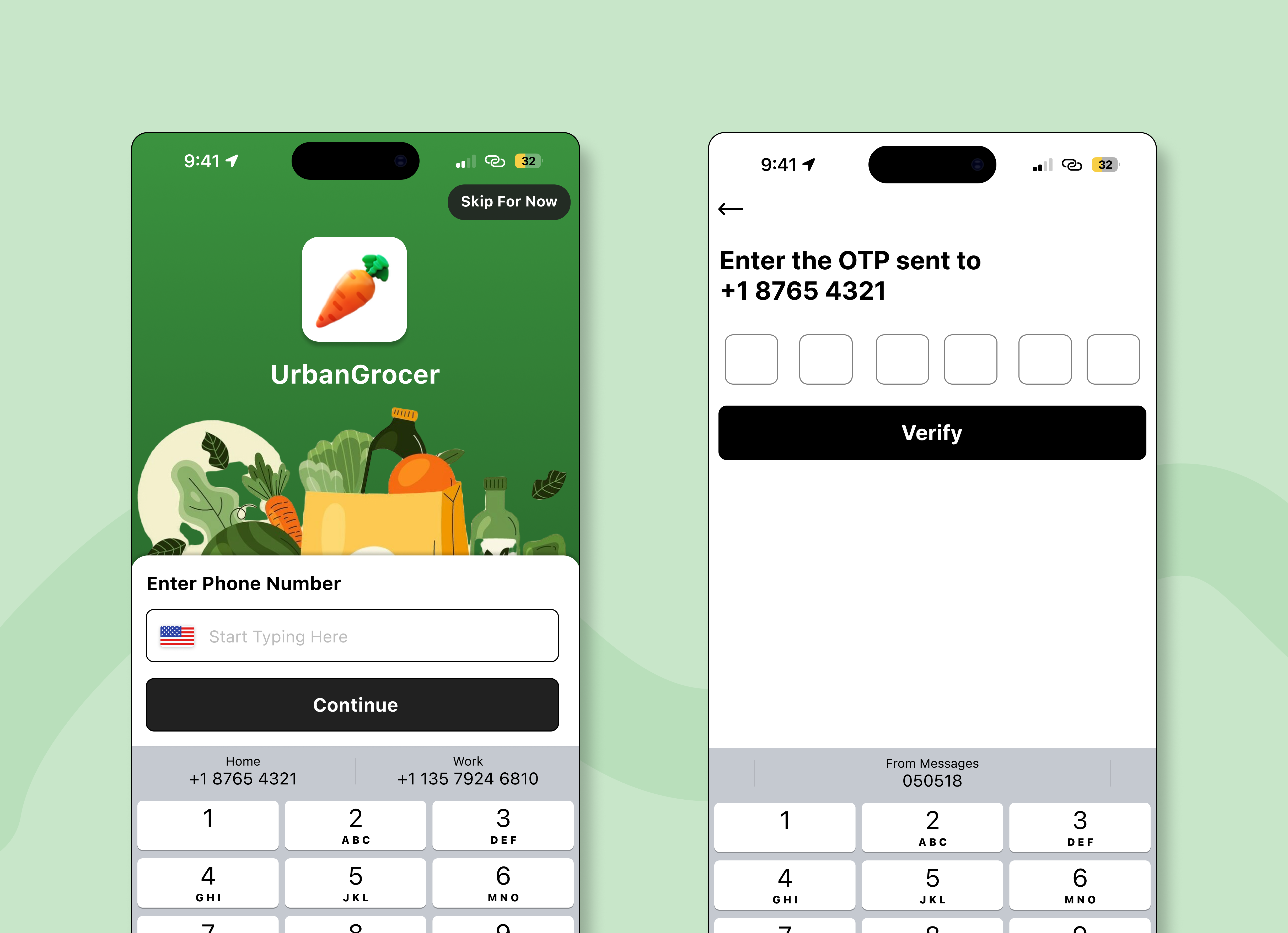 Grocery App - Login onboarding screen