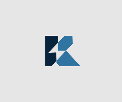 Bold Initial K Logo with Lightning Bolt speed