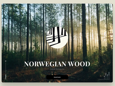 Norwegian Wood book forest graphic design healing ui