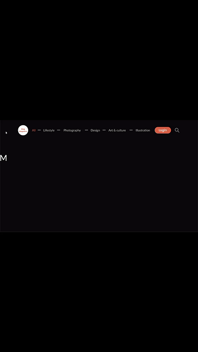 Blog magazine website landing page ui design animation design illustration motion graphics t typography ui ux
