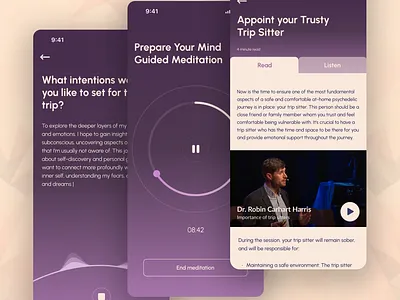 Psychadelics App ui ux