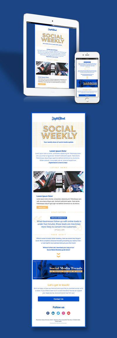 Digital Stand Social Weekly EDM Design agency banner branding design digital edm email graphic illustration layout newsletter online social week