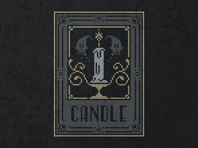 Inktober 2023 - Candle candle cross stitch ghost