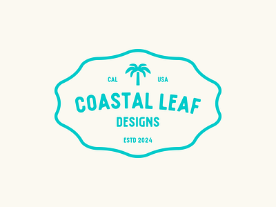 Coastal Leaf Branding agency badge beach blue brandmark california coast custom green icon leaf logo logotype marketting palm sand tree tropical water website