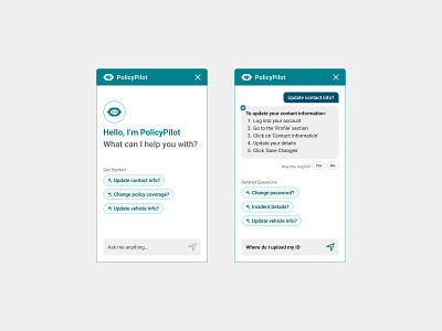 PolicyPilot AI Chat App ai assistant chat app chat interface chatbot chatbot ui corporate messaging enterprise chatbot professional chat web design