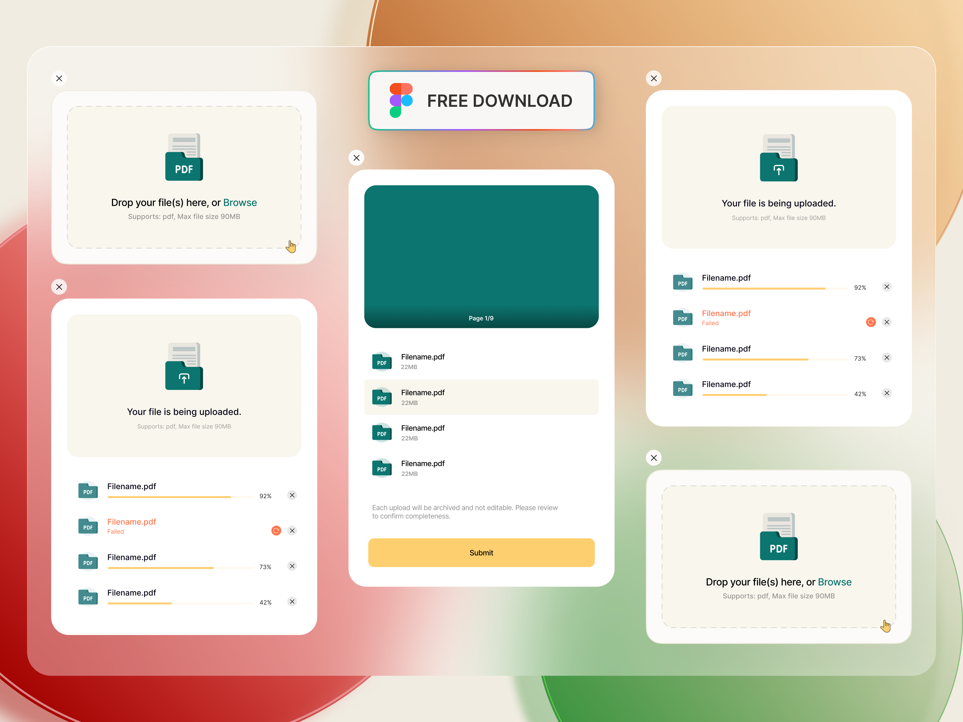 Example of File upload figma UI kit