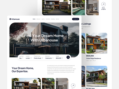 Urbanouse - Real Estate Website house landing page landing page design property real estate residence ui ui design website website design