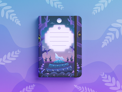 Memura Journal Cover book cover book illustration fairytale illustration journal journal cover lavender moon night vector vector art vector illustration wolf