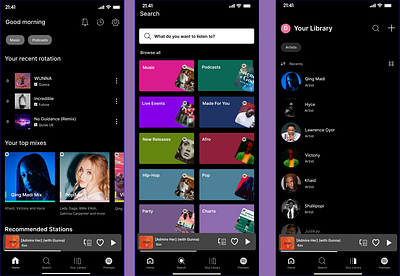 spotify app app design graphic design mobile design ui