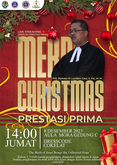 Prestasi Prima Christmas 2023 Official Poster announcement poster christian poster christmas poster poster school poster