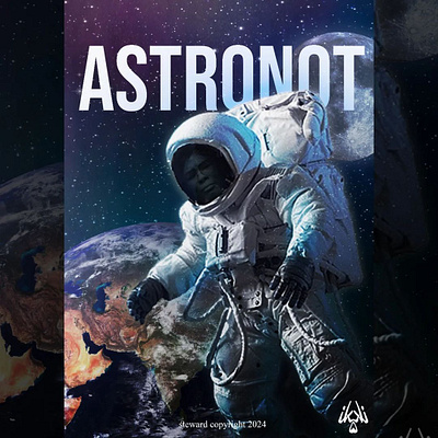 Manipulation Astronaut graphic design portofolio poster