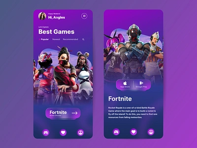 Gaming App Store UI Design app design fortnite app store game app gaming app store ui ui ui ux web design