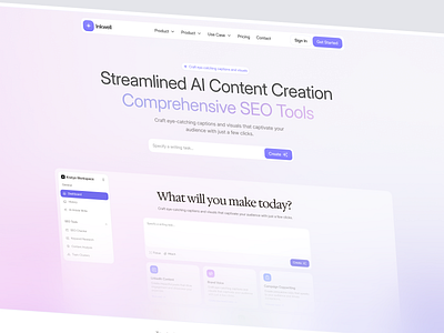 Inkwell - AI Generate Content Website ai ai writer analysis artificial intelligence automation automation copywriting campaign content copywriting creation generate gpt minimalism seo social media tools web design writer