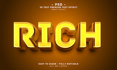 Rich'' 3D Editable PSD Text Effect Style action psd font effect headline text photoshop 3d text psd font psd rich text effect rich 3d text text effect typhography