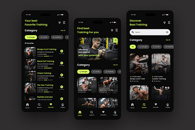 Energix - Fitness Mobile App app application athlete branding design exercising fitness gym interface layout performance person running sport technology trainer ui vitality wellbeing yoga