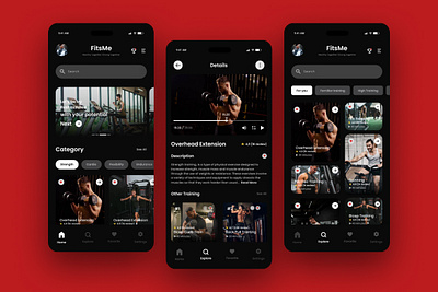 FitsMe - Fitness Mobile App app application athlete branding design exercising fitness gym interface layout performance person running sport technology trainer ui vitality wellbeing yoga