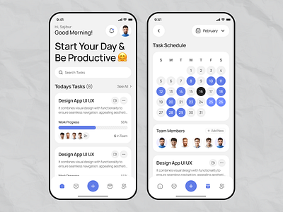 Daily Task Management App app design app design figma app designer app designer figma app ui ux design daily task app ui design daily task management app daily work app design figma uiux mobile app task management app