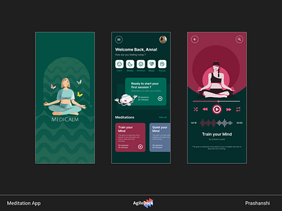 Meditation Mobile App agiledock agiledock designs agiledock services design innovation digital solutions provider meditation app meditation mobile app mobile app design ui design ui ux ui ux app design user experience ux design