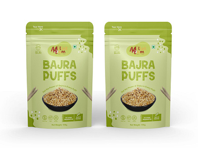 Bajra Puffs (Millet) Pouch Design bajra puff bajra puff pouch design bajra puffs packaging box design brand design branding indian food indian puffs packaging indian sncaks label design logo design millet packaging millet pouch design pouch design product design puff pouch design puffs packaging snacks