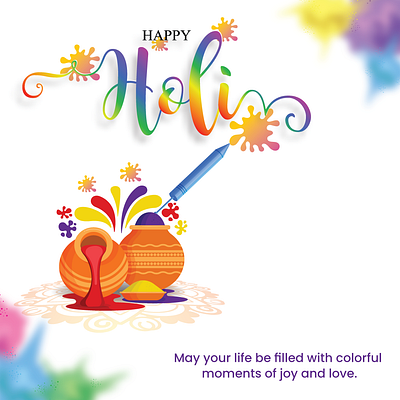 Happy Holi Post app design graphic design illustration