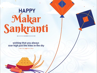 Happy Makar Sankranti Post app design graphic design illustration