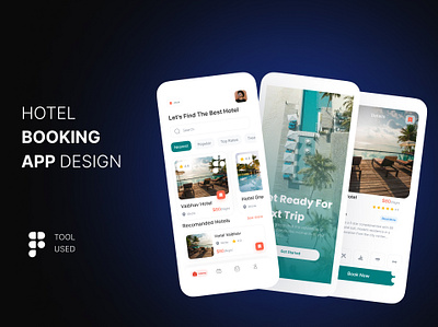 Hotel Booking App | Ui Design With Prototype branding ui