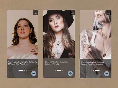 Jewelry App Onboarding Screens app graphic design ui