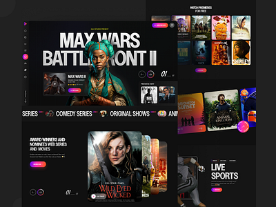 OTT Streaming Platform UI Exploration! 🔥 branding colorful dark design design inspiration drama live minimal minimalist movie music ott ott platfrom streaming tv tv show typogaphy ui uidesign