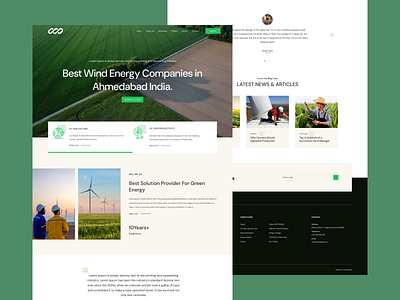 Wind Energy Company Landing Page agriculture design food herosection landingpage typography ui uiuxdesign ux uxdesign website windmill