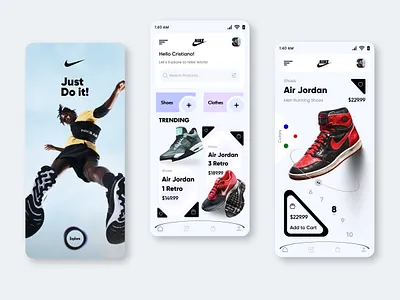 Nike App UI Design app design design figma figma design ui ux website design