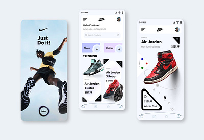 Nike App UI Design app design design figma figma design ui ux website design